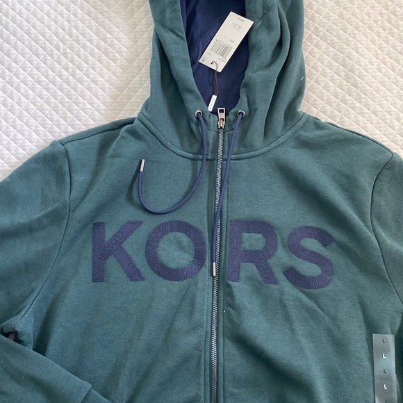 Michael Kors green zippered hoodie NWT - Picture 2 of 6